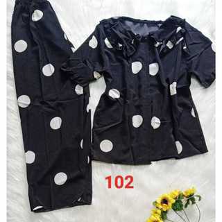 BỘ PIJAMA TIỂU THƯ LỤA HÀN QUẦN DÀI , TAY NGẮN, 40 -59kg