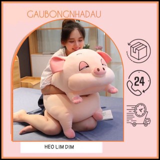 Gấu bông gấu ôm hình thú con Heo béo mắt hí cute thú nhồi bông con lơn ngủ béo ú