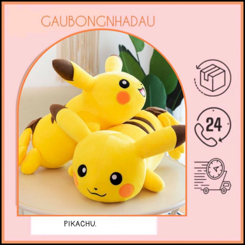 Gấu bông Pikachu dáng nằm dễ thương thú nhồi bông pikachu kute