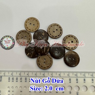 Nút gỗ dừa set 10 cái size 1cm -1.5cm -2.0cm