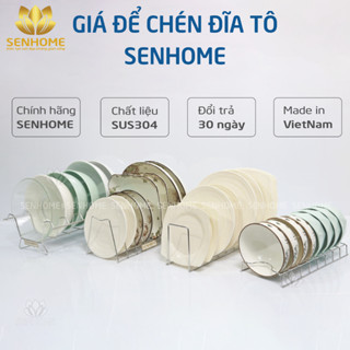 Giá để Chén bát đĩa tô inox 304 cao cấp Senhome SH-GD31, kệ xếp đĩa vung thớt đa năng