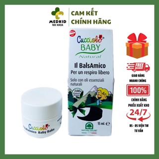 Sáp giữ ấm Baby Balm Cucciolo (Italy) - Bảo vệ hô hấp, giảm ho, sổ mũi khi nhiễm lạnh, thành phần thiên nhiên (lọ 15ml)