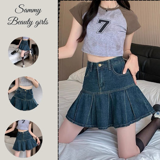Chân váy jean xếp li có lót trong - Chanvayxeply9816_P13K19