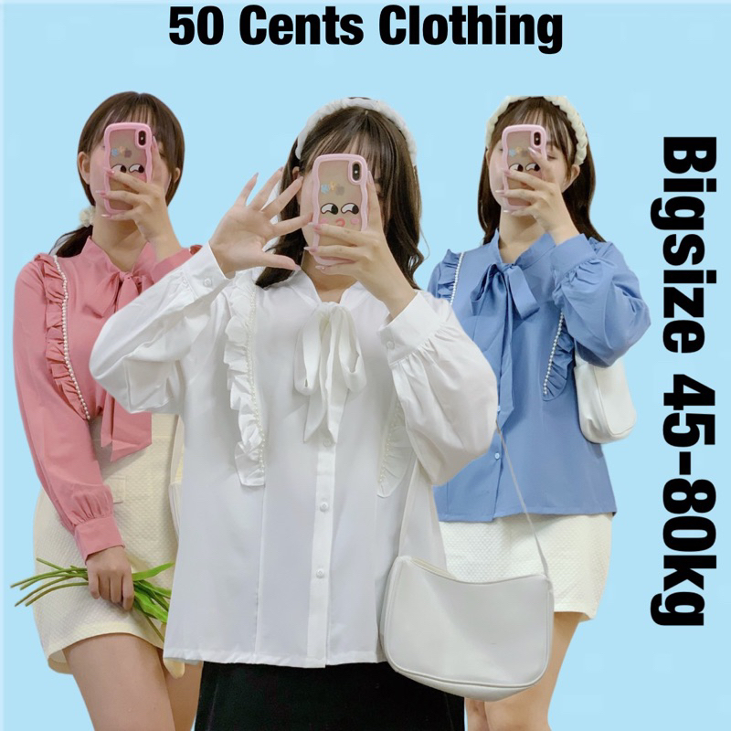Áo Sơ Mi Cánh Tiên Phối Ngọc Cổ Buộc Nơ Phong Cách Tiểu Thư 3 Màu Hottrend Có Bigsize 45-80kg Hàng Loại 1 #123