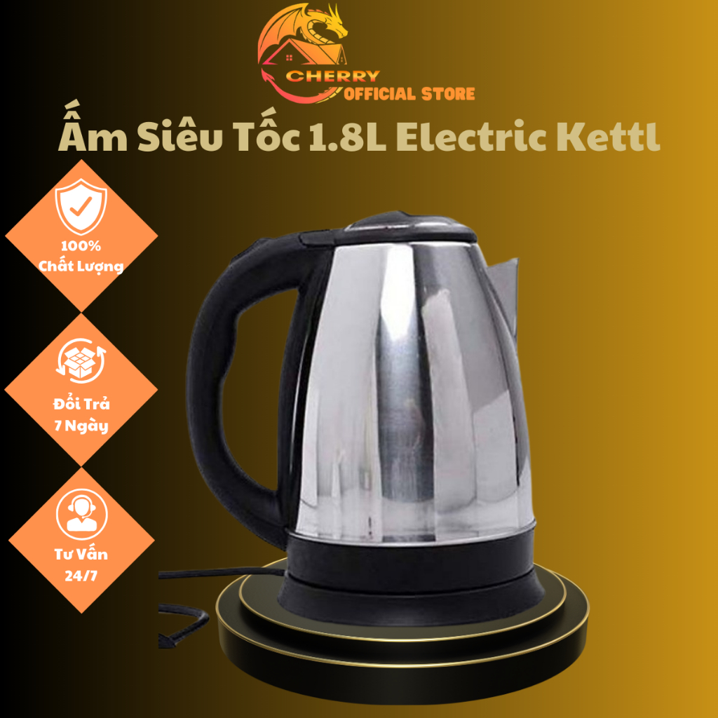 Ấm Siêu Tốc 1.8L Electric Kettle Hàng Cao Cấp Sôi Nhanh Tiết Kiệm