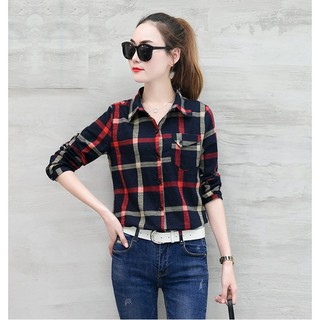 Áo Sơ Mi Nữ Caro 💖 Freeship - Ảnh Thật💖 Sơ mi kiểu Nữ Chất Vải Đẹp SM57