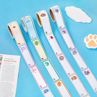 Nhãn Dán Nhãn Vở Học Sinh Dán Tiêu Đề Sticker Hình Dễ Thương Dán Vật Dụng 2.5x7.5 cm 1 Cuộn - 60 tem