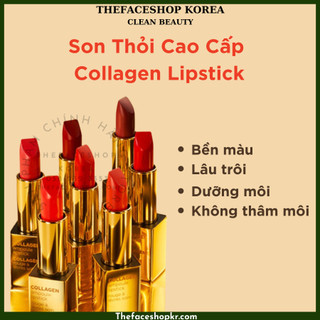 [Date xa] Son thỏi lâu trôi mềm mịn môi cao cấp The Face Shop Collagen Ampoule Lipstick 3.5G