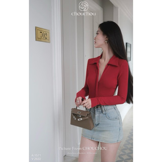 Áo body suit tay dài cổ bể chouchou