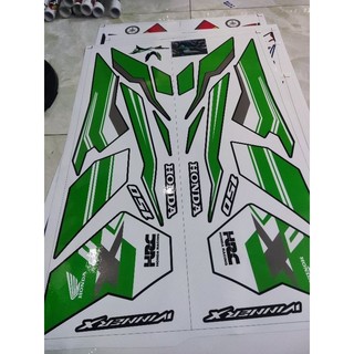 TEM HRC DÁN XE WINNER X V3 MÀU ĐEN XANH LÁ CÂY DẠ QUANG - Decal Cao Cấp Nhất