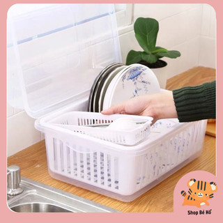 Rổ Úp Chén Bát Ăn Dặm Cho Bé Có Nắp Đậy An Toàn Shopbeho