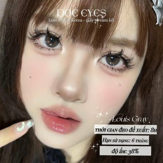 Kính Áp Tròng DOE EYES Lens LOUIS GRAY Độ Cận 0 Đến 6.5 Tặng Khay Đeo Lens (Lẻ 1 Chiếc - Mua Cặp Chọn Số Lượng 2)