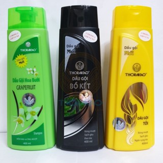 Dầu gội ngăn rụng tóc hoa bưởi, bồ kết, tỏi, chanh sả bạc hà, củ sả mần trầu, hà thủ ô Thorakao 400ml