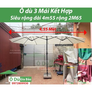 Ô chính tâm ba mái kết hợp dài 4.55m rộng 2.65m che nắng mưa ngoài trời nhập khẩu