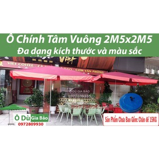 Ô Dù Chính Tâm Vuông-Che Mưa Che Nắng Ngoài Trời( Chưa gồm chân đế 15kg)