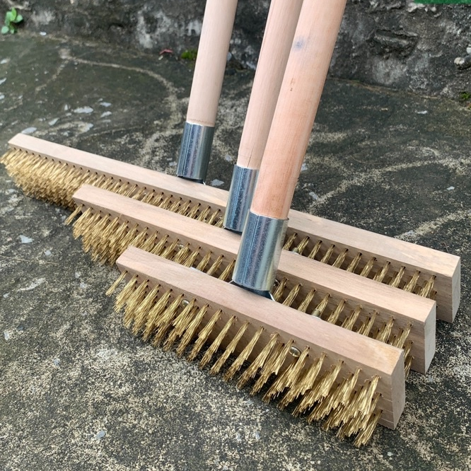 Chổi Sắt Chà Rêu Mạ Đồng Bàn Chải Sắt Chà Cọ Vệ Sinh Sân Vườn Từ Sợi Thép Xoắn Dài 2,5cm Kích Thước 20cm 30cm 40cm