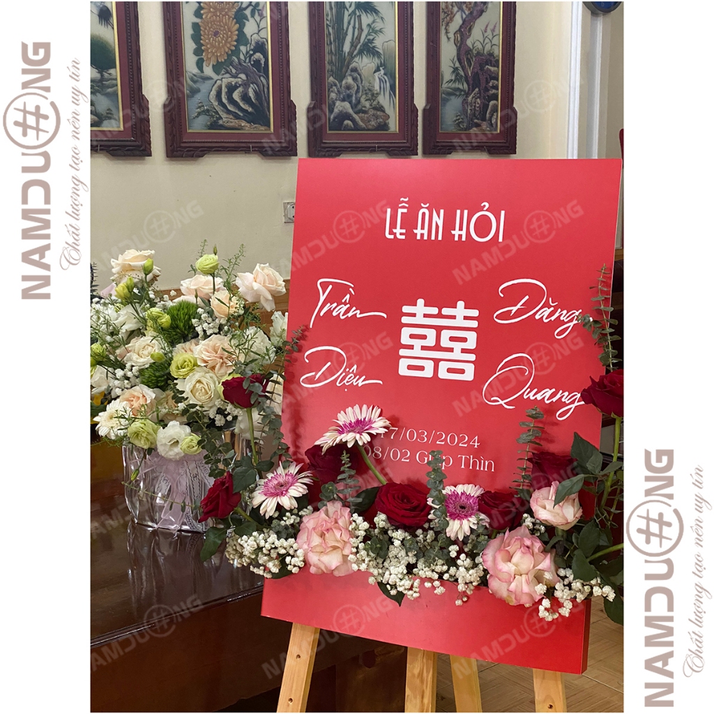 [Hoả Tốc 2H] Bảng Welcome Cắm Hoa Trang Trí Tiệc Cưới, Dạm Ngõ, Ăn Hỏi, Vu Quy – Mẫu Mới 2025