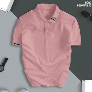 Áo Thun Polo Nam Basic POLOMAN 10 Phiên Bản Mới, Chất CVC Cao Cấp Thoáng Khí Chuẩn Form