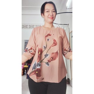 Áo trung niên in hoa 3d bigsize chất lụa cao cấp