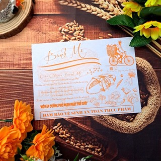 1000 tờ giấy gói bánh mì, các loại bánh chiên.. chủ đề " Câu Chuyện Bánh Mì". NHẬN IN THƯƠNG HIỆU RIÊNG CHỈ TỪ 100 GIẤY.
