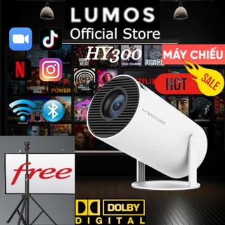 Máy chiếu hy300 android 11.0 lcd 4k 6000 lumen hd màn hình 130 inch, dual wifi với bluetooth/hdmi