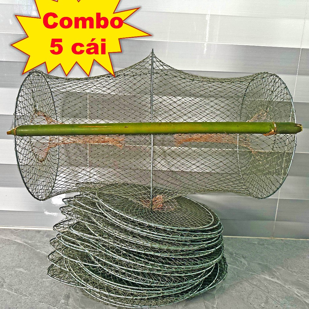 Combo 5 Lờ Cá Lóc Cải Tiến Vành Kẽm 30x52cm