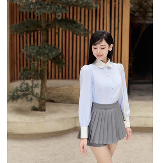 SERA - Áo sơ mi kẻ phối trắng Helen