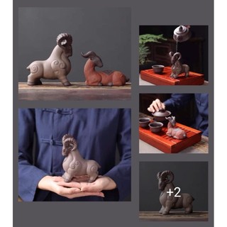 Tượng gốm tử sa pet Dê gác trà cụ trang trí bàn trà