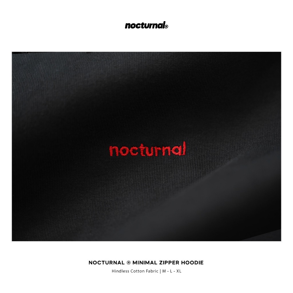 Áo Hoodie Zip Minimal NOCTURNAL Vải 2 Da Chống Nắng Tốt Hindless Fabric Unisex Local Brand | BigBuy360 - bigbuy360.vn