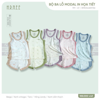 Bộ Ba Lỗ Hãng Hrnee Chất Modal Siêu Mềm Mịn Cho Bé Trai Bé Gái