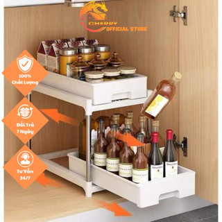 Kệ Kéo Trượt Đựng Gia Vị 2-3 Tầng Đa Năng, Giá Đựng Gia Vị Tiện Lợi, Gọn Gàn(Cherry Store)