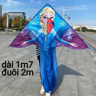 Combo 1 tặng 1 - diều công chúa elsa + 1 cầm tay thả diều