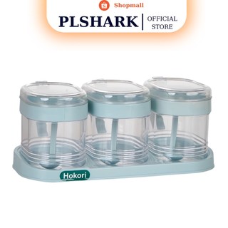 Bộ 4 lọ đựng gia vị có thìa hàng cao cấp hàng Việt Nhật - Hũ đựng gia vị có nắp đậy tiện dụng bền đẹp 