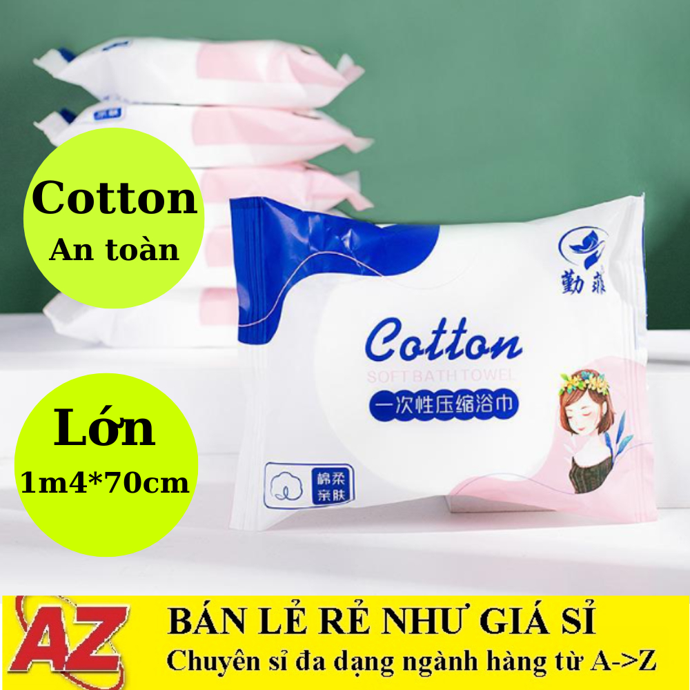Khăn Tắm Nén Du Lịch Cotton Size Lớn 70x140cm Dùng 1 Lần
