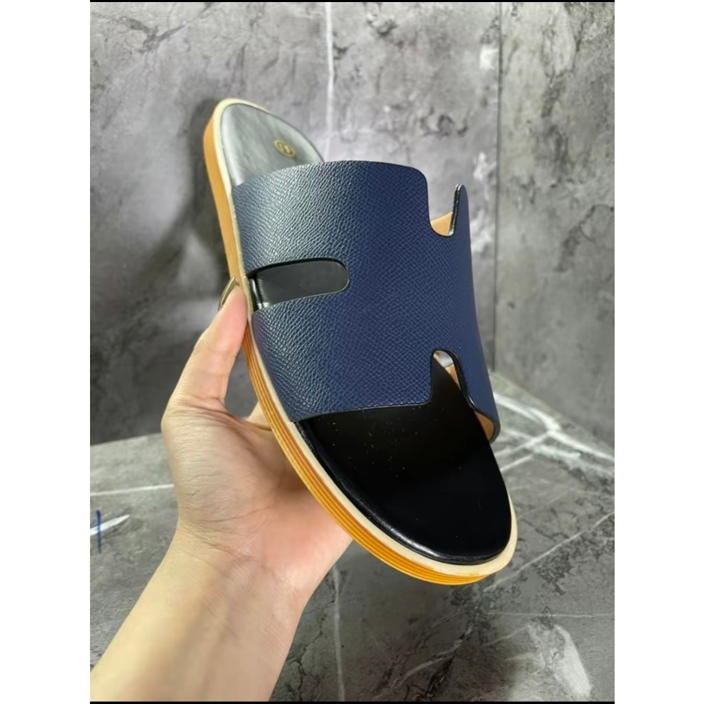 Dép HM đế fit gỗ dành cho nam - dép chữ H bản da đẹp với bản màu sắc cực kì sang trọng