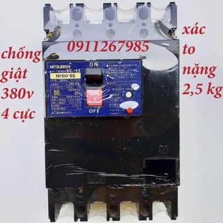 Aptomat chống giật 3 pha 380v 4 cực mitsubishi-cb chống giật -attomat -cầu dao tự động dòng rò 30ma