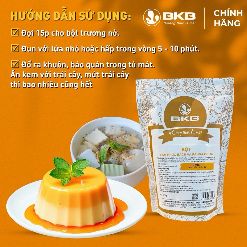 Bột làm Khúc bạch và Panna cotta BKB