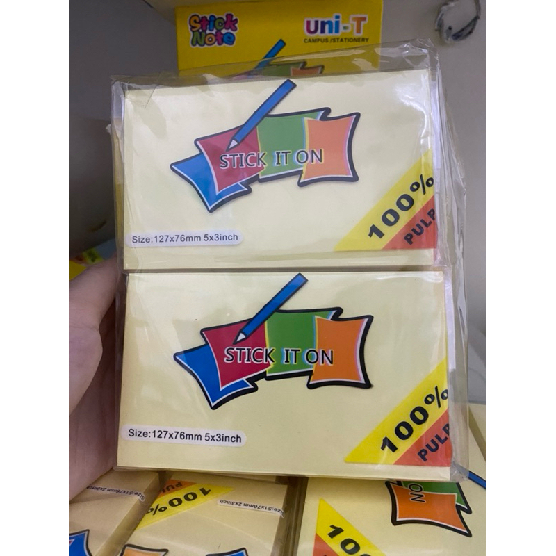 Giấy nhớ, giấy note vàng 4 size