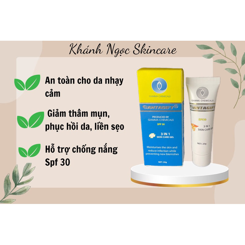 Kem hỗ trợ giảm mụn Santagift 3in1 Skin Care Gel SPF30