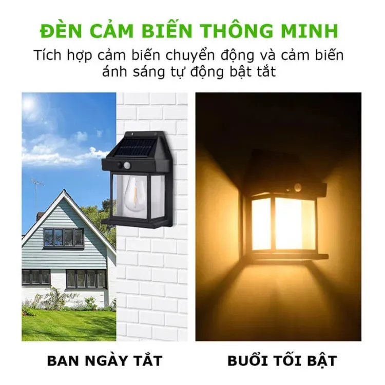 Đèn Năng Lượng Mặt Trời Cảm Biến Hồng Ngoại, Đèn Năng Lượng Mặt Trời Treo Tường Dây Vonfam Chống Thấ