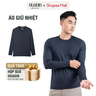 Áo giữ nhiệt cho nam OGADIN cổ tròn basic dáng ôm co giãn thấm hút mồ hôi OGN001