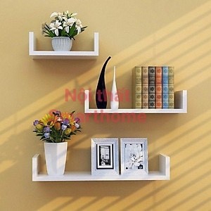 Bộ 3 thanh kệ chữ U treo tường 40-50-60cm gỗ thái lan