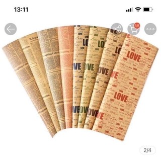Giấy báo gói hoa, giấy báo chữ love