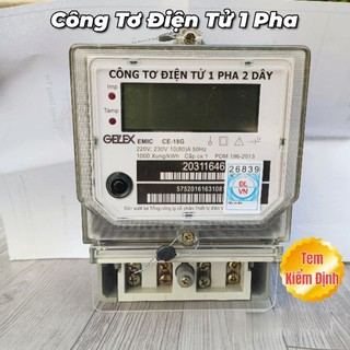 Công tơ điện tử 1 pha 2 dây emic 80a đồng hồ đo điện điện tử máy đo điện có giấy kiểm định