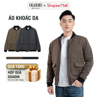  Áo khoác dạ trần bông nam OGADIN dáng bomber chất liệu dạ cao cấp OAK003 