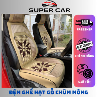 Lót ghế ô tô hạt gỗ massage, Áo ghế ô tô lót liền chùm mông massage cao cấp