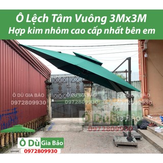 Ô Lệch Tâm Mái Vuông 3Mx3M-Sản Phẩm Nhập Khẩu Cao Cấp-Chỉnh Được Góc Nghiêng (Đã bao gồm chân đế-Chưa bê tông)