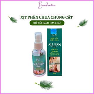 Xịt phèn chua chưng cất ALUFAN🖤FREESHIP🖤  khử mùi hôi nách,hôi chân, ngăn đổ mồ hôi-dạng xịt lọ 60ml