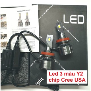   Bh 1 năm  Cặp bóng đèn Led Y2 - 3 màu   1 màu 36W Cree - chân H1 H3 H4 H7 H11 9005 HB3 9006 HB4 9012 