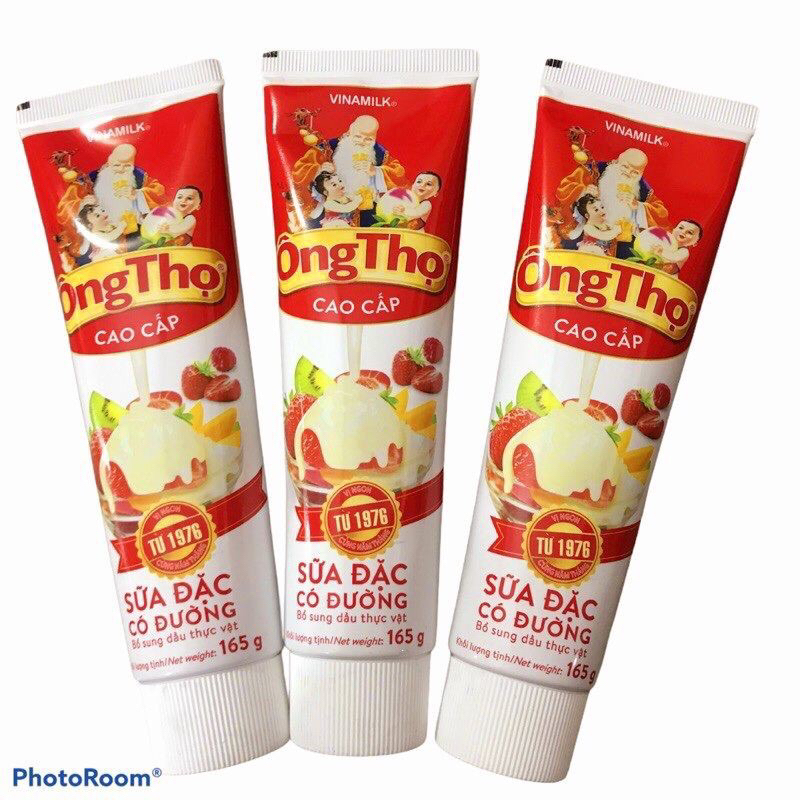 Sữa Ông thọ dạng tuýp 165g, sữa đặc có đường